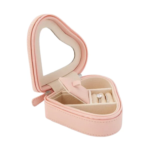 Velvet Travel Jewelry Box — with zippered