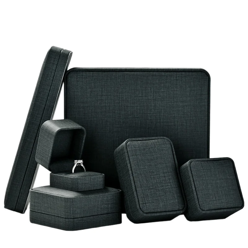 Black Leather Jewelry Box With Drawers