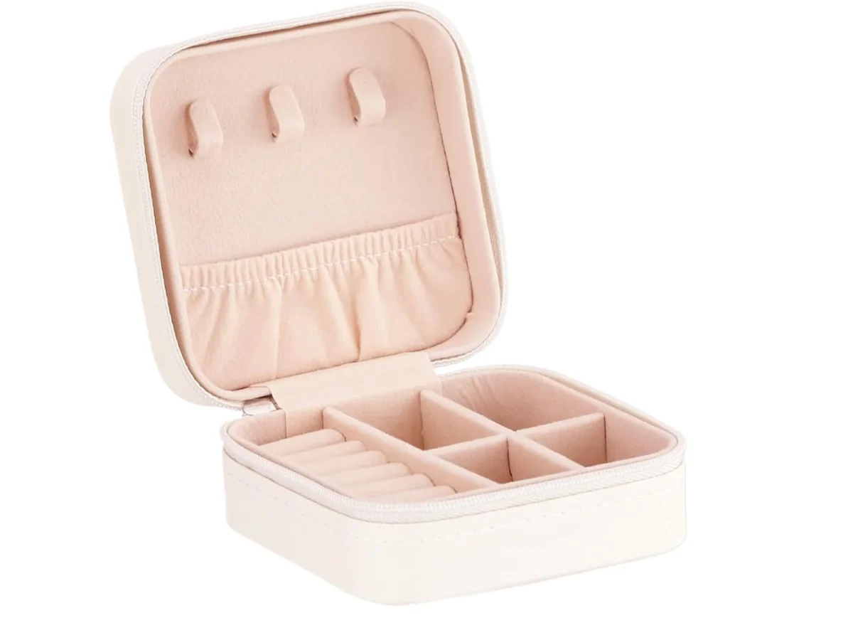 Leather Jewelry Box — with zippered, travel-ready