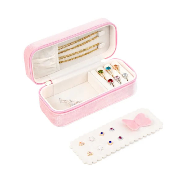Red Velvet Jewelry Box — travel-ready