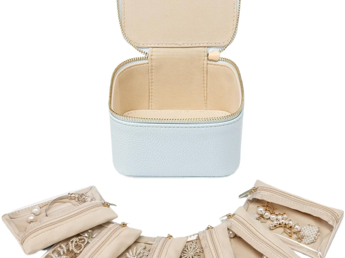 Antique Velvet Jewelry Box — travel-ready