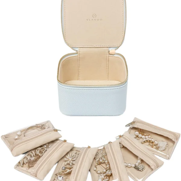 Antique Velvet Jewelry Box — travel-ready