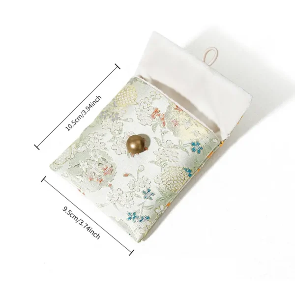 Embroidered Vintage Silk Brocade Jewelry Pouch — 7 Stock Patterns