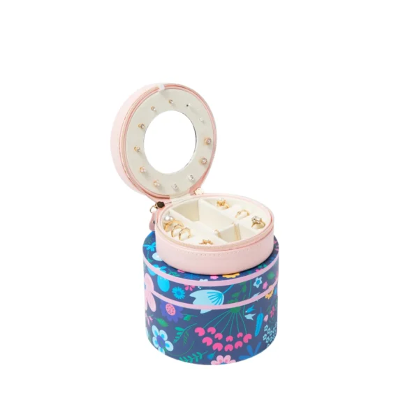 Round Jewelry Box — Double-layer, travel-ready