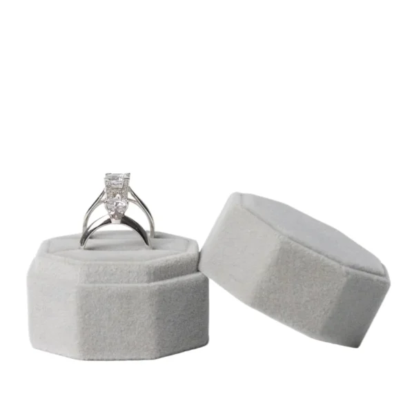 gray-hexagonal-velvet-ring-box-double-slot-2