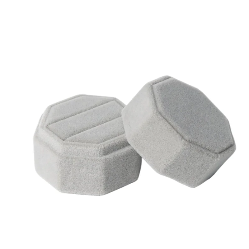 gray-hexagonal-velvet-ring-box-double-slot-4