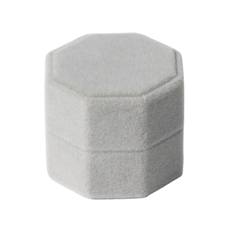 gray-hexagonal-velvet-ring-box-double-slot-6