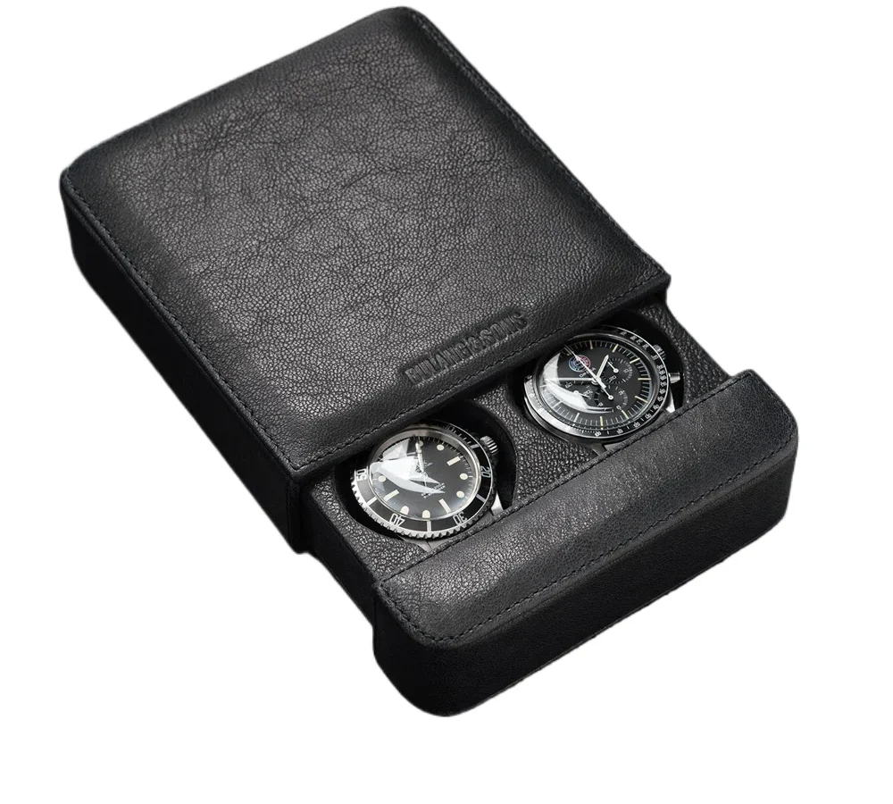 Luxury Leather Jewelry Boxes — Double-slot, with sliding-top drawer