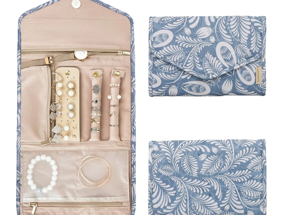Travel Leather Jewelry Box — with roll-up