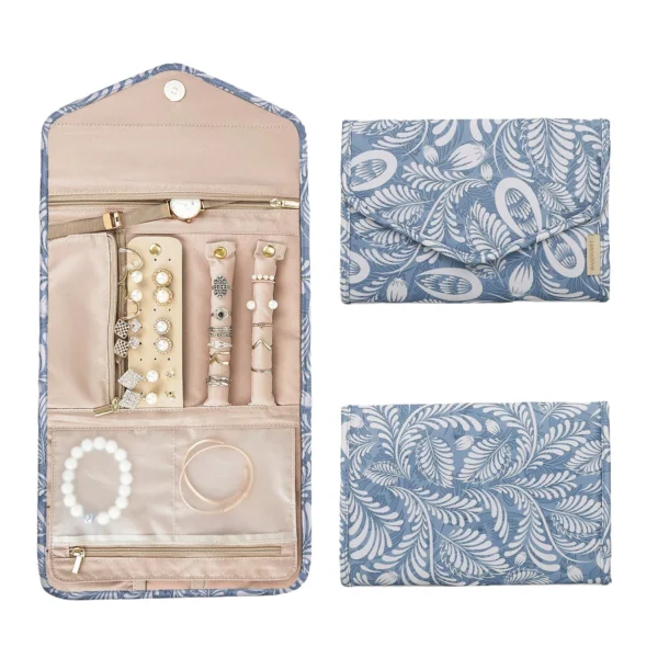 Travel Leather Jewelry Box — with roll-up