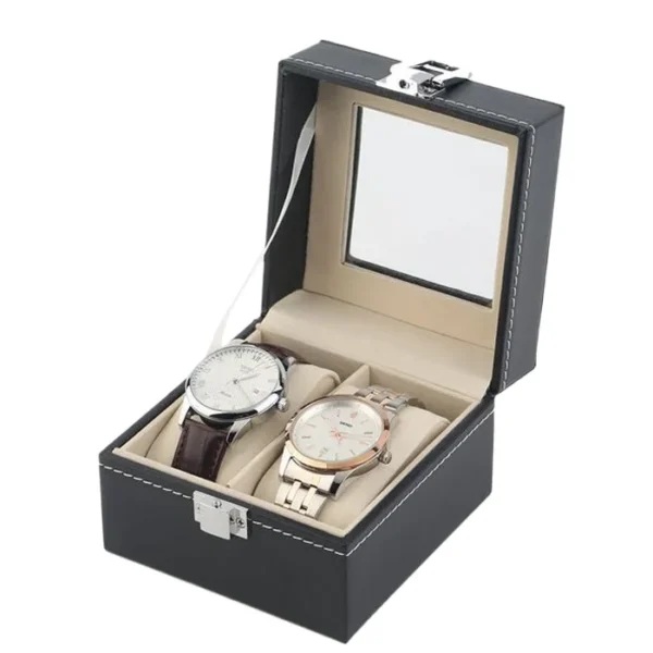 Luxury Storage Box Jewelry Leather — 2-slot
