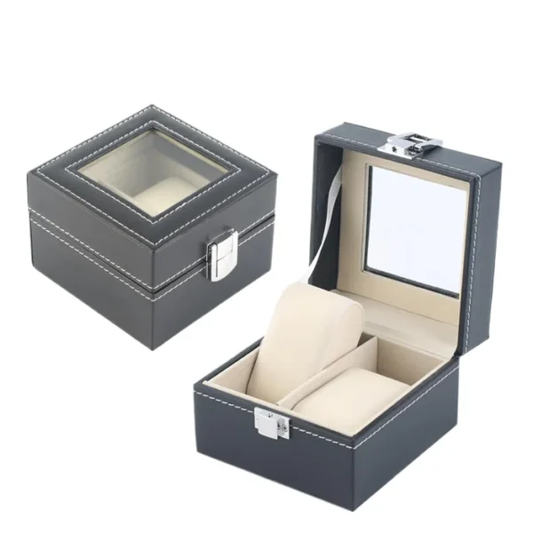 new-luxury-leather-2-grid-box-collecting-storage-display-cou-3