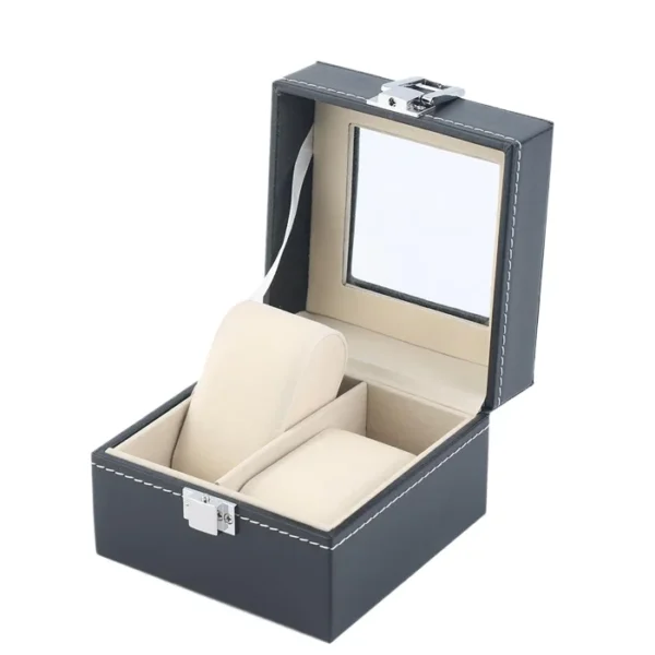 new-luxury-leather-2-grid-box-collecting-storage-display-cou-5