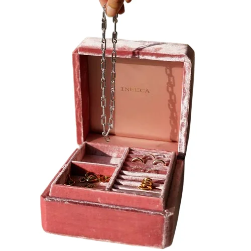pink-velvet-satin-jewelry-organizer-earring-display-box-soft-4