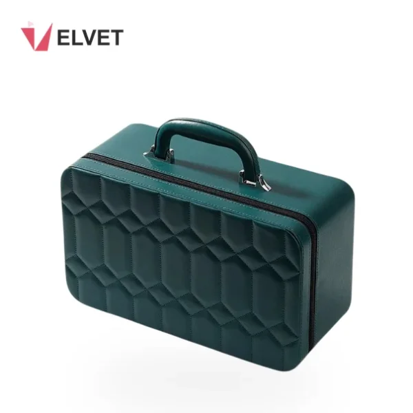3-Tier Leather Jewelry Travel Box — small, in stock