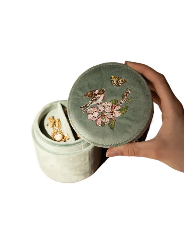Vintage Fabric Jewelry Box