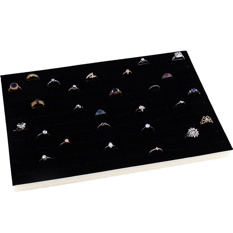 Black velvet ring insert tray for multiple rings