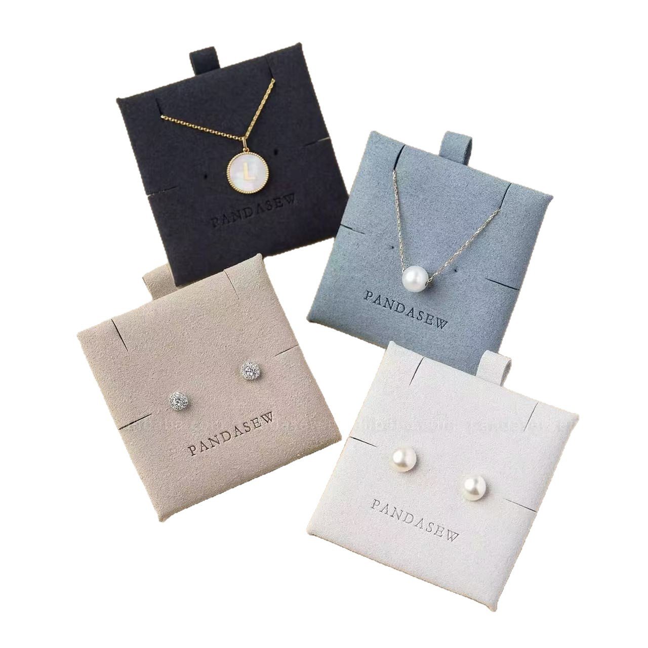 Necklace and pendant insert pads with slits and tabs