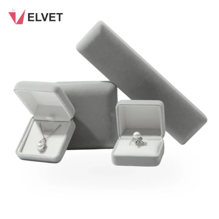 Gray Velvet Jewelry Box