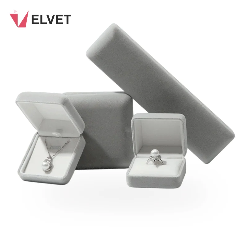 Gray Velvet Jewelry Box