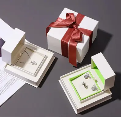 Luxury ribbon presentation jewelry gift box