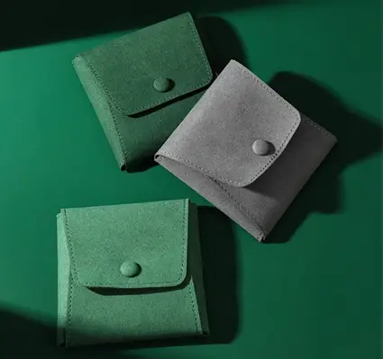Reusable snap closure jewelry pouches
