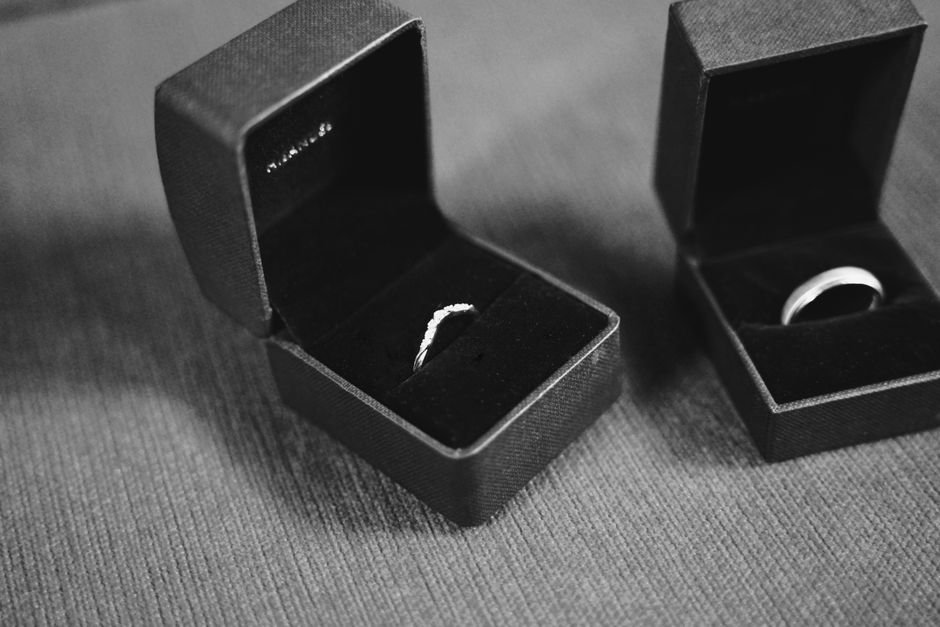 Black velvet ring boxes showing jewelry box structure and ring insert options