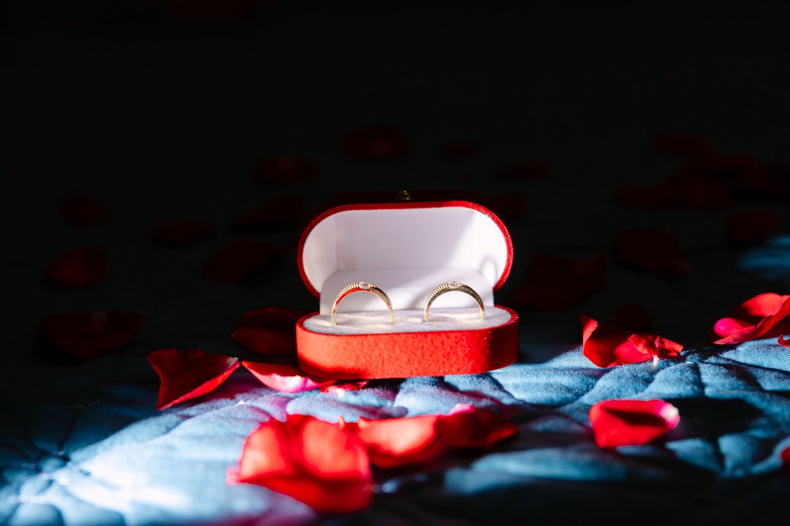 Velvet ring box for wedding and engagement jewelry packaging