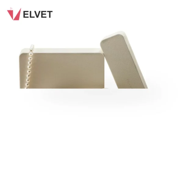 White PU Flip-Top Pearl Necklace Jewelry Box